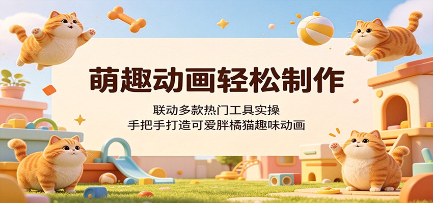 萌趣动画轻松制作，联动多款热门工具实操，手把手打造可爱胖橘猫趣味动画 - 佳梦网创 - 网创副业项目资源站-佳梦网创 - 网创副业项目资源站