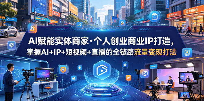 AI赋能实体商家·个人创业商业IP打造,掌握AI+IP+短视频+直播的全链路流量变现打法-佳梦网创 - 网创副业项目资源站