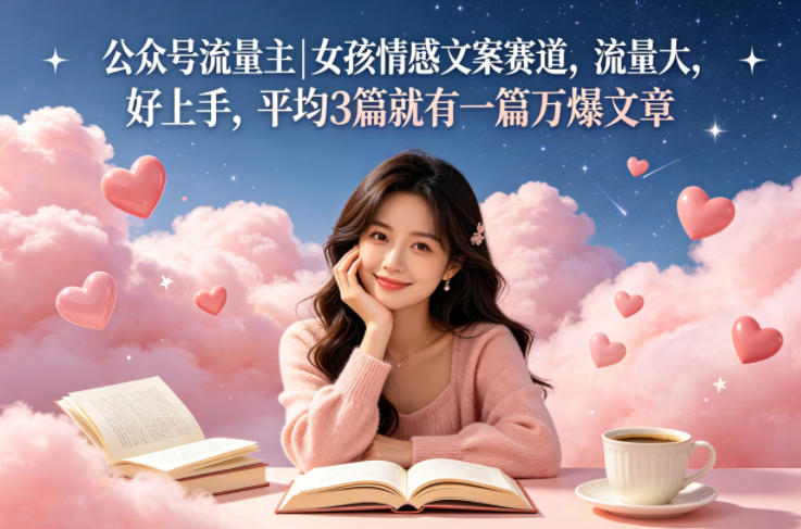 公众号流量主女孩情感文案赛道，流量大，好上手，平均3篇就有一篇万爆文章 - 佳梦网创 - 网创副业项目资源站-佳梦网创 - 网创副业项目资源站
