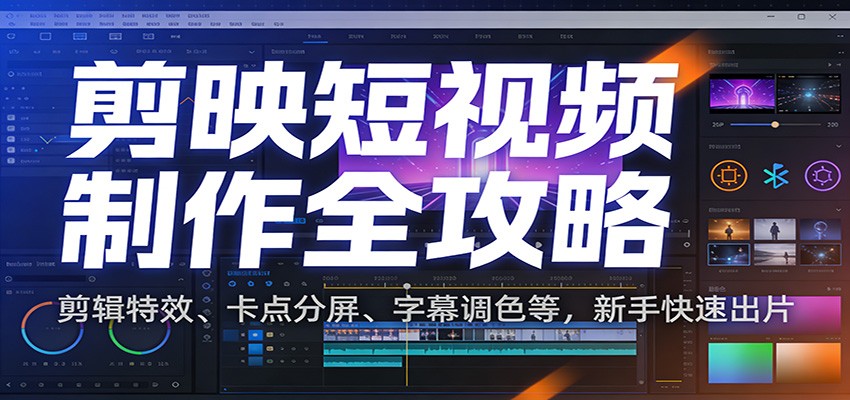 剪映短视频制作全攻略：剪辑特效、卡点分屏、字幕调色等，新手快速出片 - 佳梦网创 - 网创副业项目资源站-佳梦网创 - 网创副业项目资源站