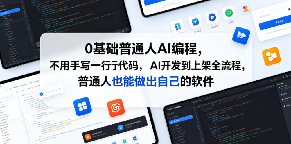 0基础普通人AI编程,不用手写一行代码,AI开发到上架全流程,普通人也能做出自己的软件-佳梦网创 - 网创副业项目资源站