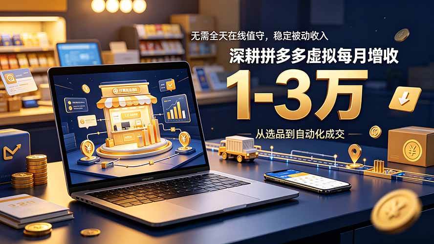 (19326期)无需全天在线值守,稳定被动收入,深耕拼多多虚拟每月增收 1-3 万 (19326期)无需全天在线值守,稳定被动收入,深耕拼多多虚拟每月增收 1-3 万