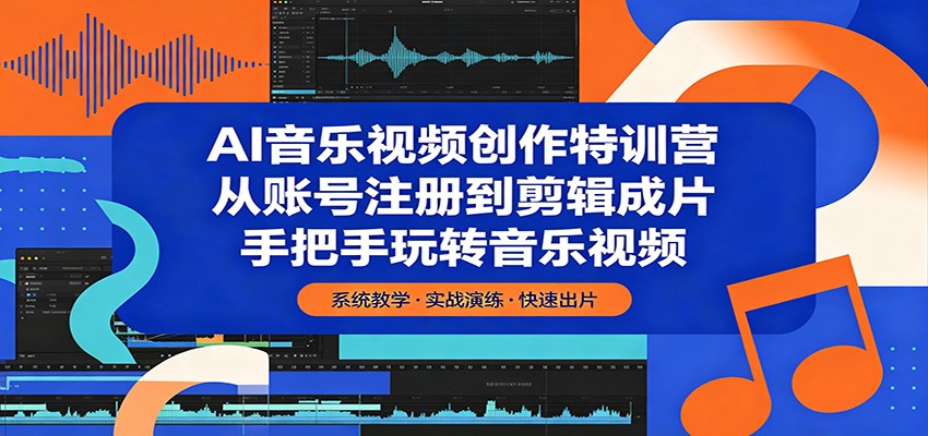 AI音乐视频创作特训营：从账号注册到剪辑成片，手把手玩转音乐视频 - 佳梦网创 - 网创副业项目资源站-佳梦网创 - 网创副业项目资源站