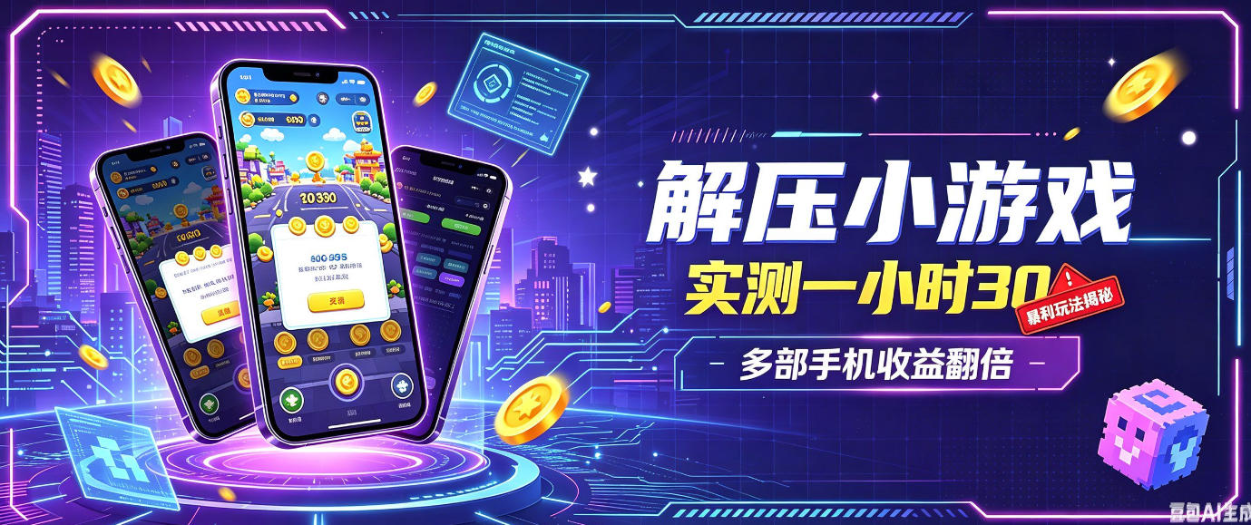 小游戏全流程玩法,实测一小时搞30,简单无脑解压,当天做当天就能看到进账,直接冲就行【揭秘】-佳梦网创 - 网创副业项目资源站