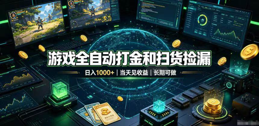 （19647期）游戏全自动打金和扫货捡漏，日入1000+，当天见收益，长期可做！ - 佳梦网创 - 网创副业项目资源站-佳梦网创 - 网创副业项目资源站