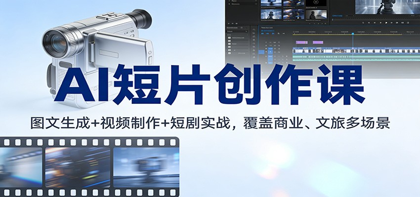 AI短片创作课：图文生成+ 视频制作+短剧实战，覆盖商业、 文旅多场景 - 佳梦网创 - 网创副业项目资源站-佳梦网创 - 网创副业项目资源站