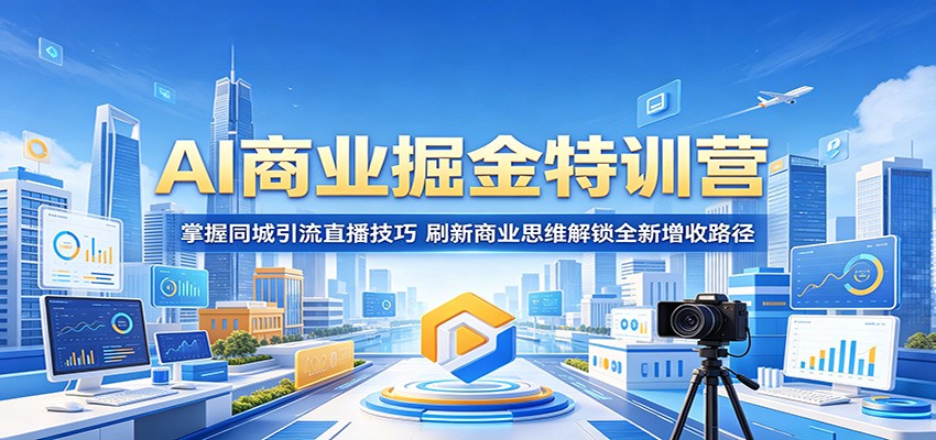 AI商业掘金特训营:掌握同城引流直播技巧,刷新商业思维解锁全新增收路径-佳梦网创 - 网创副业项目资源站