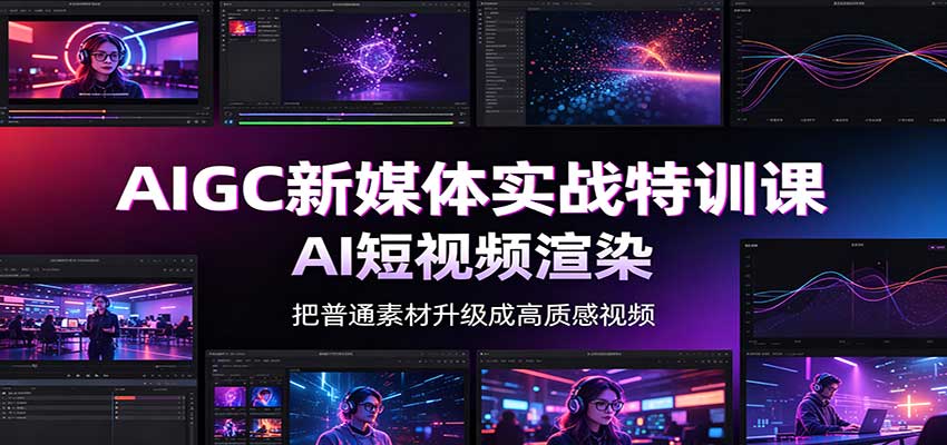 AIGC新媒体实战特训课：工具入门实操，AI短视频渲染，数字人商业视频制作-佳梦网创 - 网创副业项目资源站