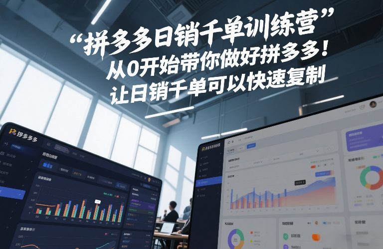 拼多多日销千单训练营,从0开始带你做好拼多多,让日销千单可以快速复制(更新26年5月)