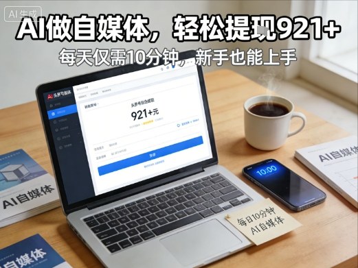 每天花费10分钟，头条号收益921+，用AI做自媒并不难【附视频教程】 - 佳梦网创 - 网创副业项目资源站-佳梦网创 - 网创副业项目资源站