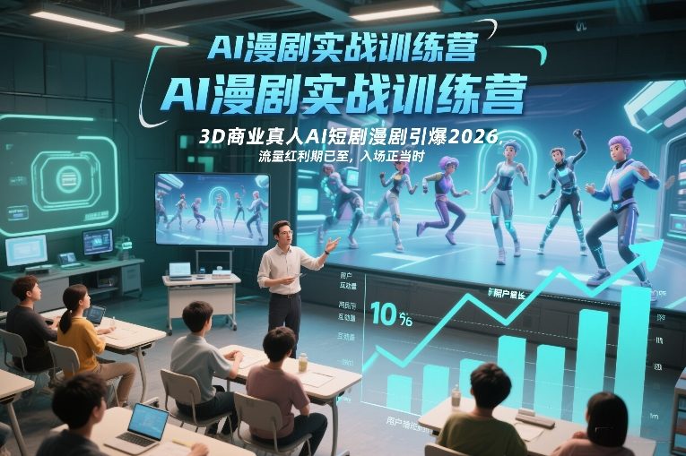 AI漫剧实战训练营,3D商业真人AI短剧漫剧引爆2026,流量红利期已至,入场正当时-佳梦网创 - 网创副业项目资源站