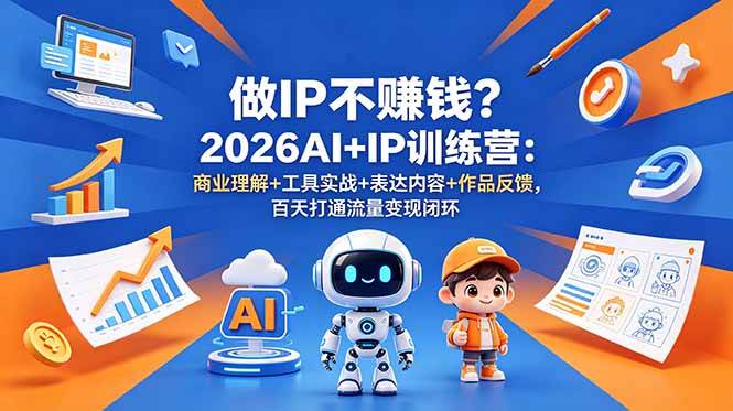 （18839期）做IP不赚钱？2026AI+IP训练营：商业理解+工具实战+表达内容+作品反馈，百天打通流量变现闭环 - 佳梦网创 - 网创副业项目资源站-佳梦网创 - 网创副业项目资源站