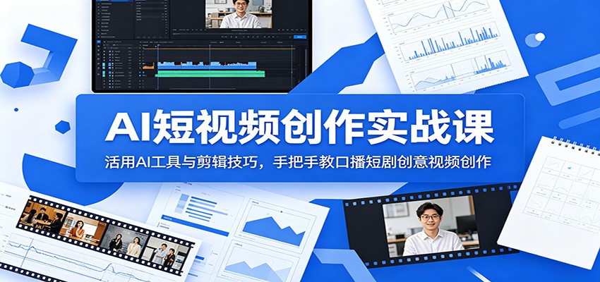 AI短视频创作实战课:活用AI工具与剪辑技巧,手把手教口播短剧创意视频创作 AI短视频创作实战课:活用AI工具与剪辑技巧,手把手教口播短剧创意视频创作