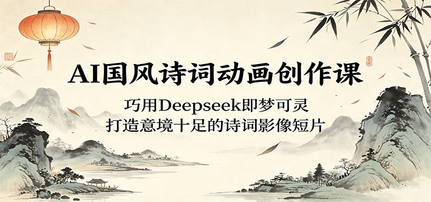 AI国风诗词动画创作课:巧用Deepseek即梦可灵,打造意境十足的诗词影像短片-佳梦网创 - 网创副业项目资源站