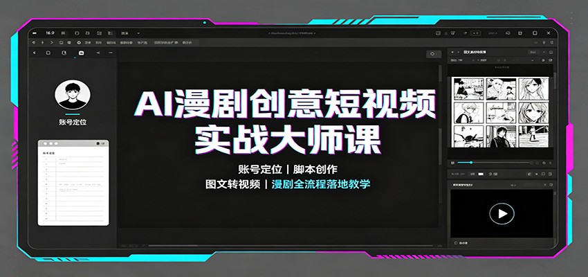 AI漫剧创意短视频实战大师课：账号定位脚本创作，图文转视频，漫剧全流程落地教学-佳梦网创 - 网创副业项目资源站