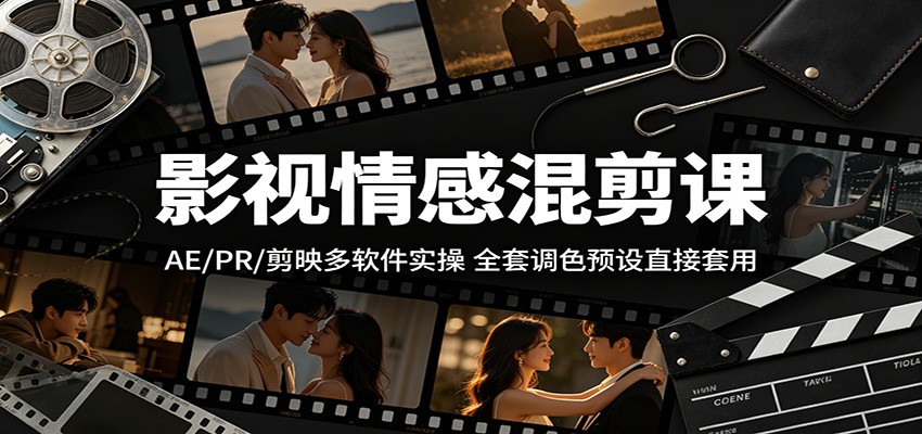 影视情感混剪课：AE/PR/剪映多软件实操，全套调色预设直接套用 - 佳梦网创 - 网创副业项目资源站-佳梦网创 - 网创副业项目资源站
