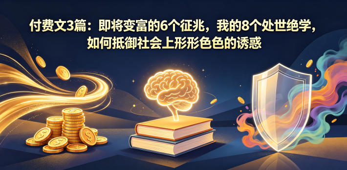 付费文3篇：即将变富的6个征兆，我的8个处世绝学，如何抵御社会上形形色色的诱惑 - 佳梦网创 - 网创副业项目资源站-佳梦网创 - 网创副业项目资源站