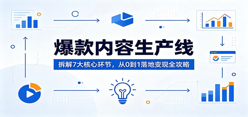 爆款内容生产线：拆解7大核心环节，从0到1落地变现全攻略 - 佳梦网创 - 网创副业项目资源站-佳梦网创 - 网创副业项目资源站