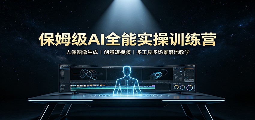 保姆级AI全能实操训练营:人像图像生成,创意短视频,多工具多场景落地教学-佳梦网创 - 网创副业项目资源站