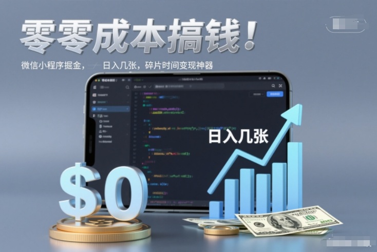 零成本搞钱，微信小程序掘金，简单易操作，日入几张，碎片时间变现神器【揭秘】 - 佳梦网创 - 网创副业项目资源站-佳梦网创 - 网创副业项目资源站