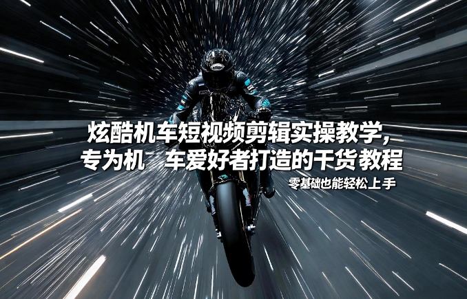 炫酷机车短视频剪辑实操教学,专为机车爱好者打造的干货教程,零基础也能轻松上手-佳梦网创 - 网创副业项目资源站