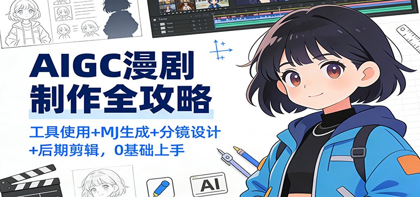 AIGC漫剧制作全攻略：工具使用+MJ生成+分镜设计+后期剪辑，0基础上手 - 佳梦网创 - 网创副业项目资源站-佳梦网创 - 网创副业项目资源站
