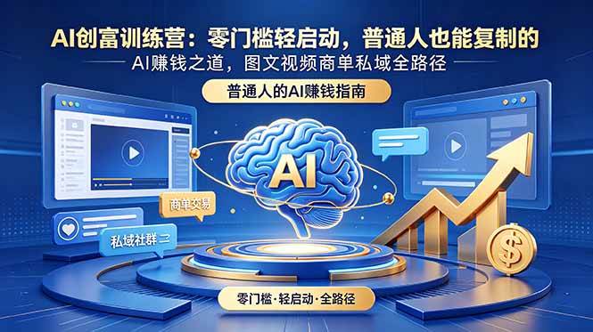 (18911期)AI创富训练营:零门槛轻启动,普通人也能复制的AI赚钱之道,图文视频商单私域全路径-佳梦网创 - 网创副业项目资源站