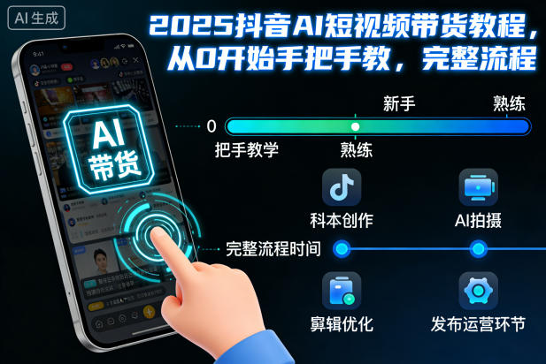 2025抖音AI短视频带货教程，从0开始手把手教，完整流程 - 佳梦网创 - 网创副业项目资源站-佳梦网创 - 网创副业项目资源站