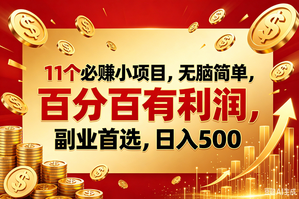 (18851期)11个必赚的小项目,百分百赚元子,无脑简单,副业首选,日入500+ (18851期)11个必赚的小项目,百分百赚元子,无脑简单,副业首选,日入500+