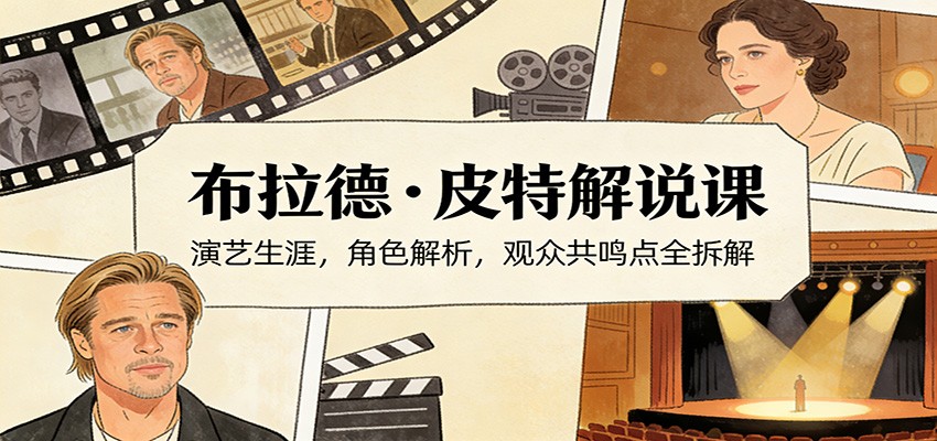 演员说-布拉德.皮特解说课：演艺生涯，角色解析，观众共鸣点全拆解 - 佳梦网创 - 网创副业项目资源站-佳梦网创 - 网创副业项目资源站