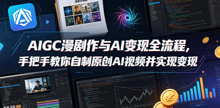 AIGC漫剧创作与AI变现全流程，手把手教你自制原创AI视频并实现变现（更新0516）-佳梦网创 - 网创副业项目资源站