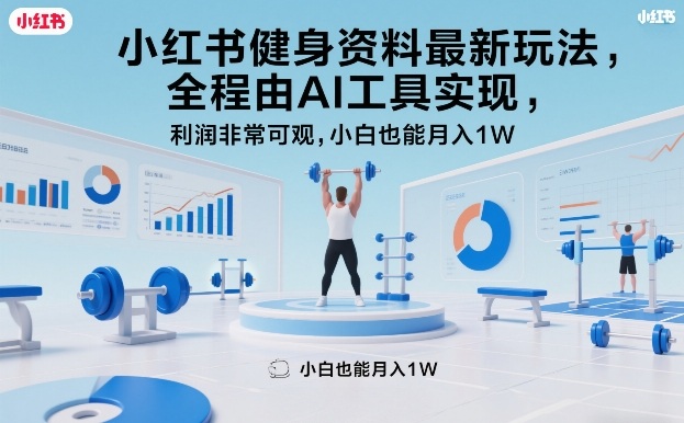 小红书健身资料最新玩法，全程由AI工具实现，利润非常可观，小白也能月入1W＋【揭秘】 - 佳梦网创 - 网创副业项目资源站-佳梦网创 - 网创副业项目资源站
