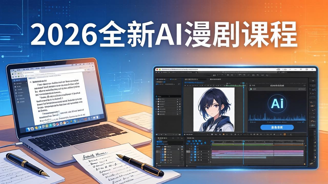 2026全新AI漫剧课程:覆盖创作全链路,教你写作分镜剪辑配音一站式打造漫剧作品-佳梦网创 - 网创副业项目资源站