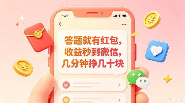 答题就有红包,收益秒到微信,几分钟挣几十块,学生党上班族宝妈都可以玩【揭秘】 答题就有红包,收益秒到微信,几分钟挣几十块,学生党上班族宝妈都可以玩【揭秘】