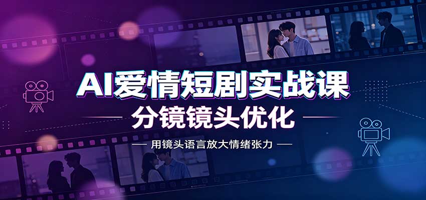 AI爱情短剧实战课：故事剧本创作，分镜镜头优化，智能体提示词-佳梦网创 - 网创副业项目资源站
