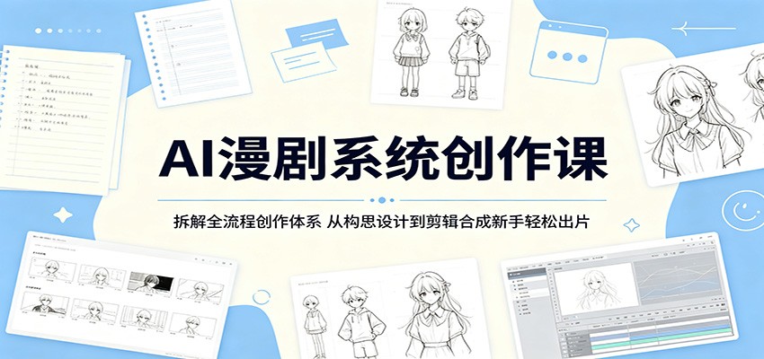 AI漫剧系统创作课：拆解全流程创作体系，从构思设计到剪辑合成新手轻松出片 - 佳梦网创 - 网创副业项目资源站-佳梦网创 - 网创副业项目资源站