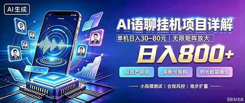 （20314期）AI语聊挂机，日入800+，适用个人副业，工作室矩阵操作-佳梦网创 - 网创副业项目资源站