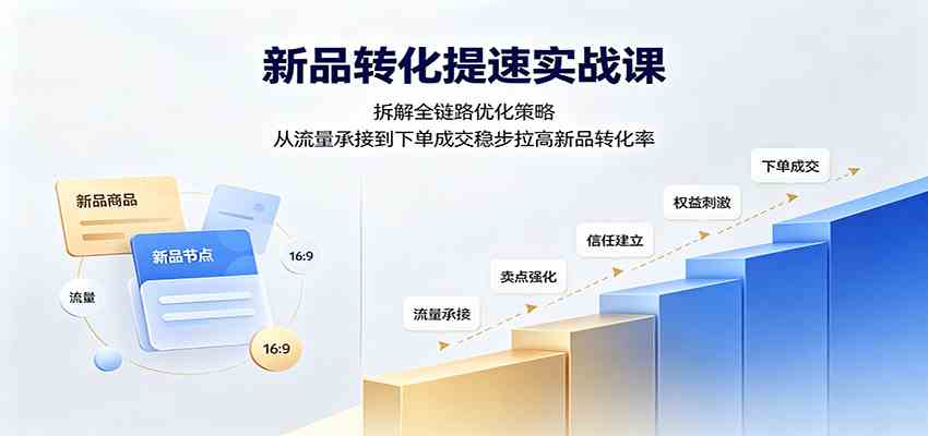 新品转化提速实战课：拆解全链路优化策略，从流量承接到下单成交稳步拉高新品转化率 - 佳梦网创 - 网创副业项目资源站-佳梦网创 - 网创副业项目资源站