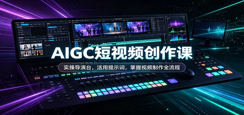 AIGC短视频创作课:实操导演台,活用提示词,掌握视频制作全流程-佳梦网创 - 网创副业项目资源站
