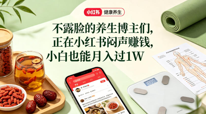 小红书健康养生科普图文赛道，不露脸的养生博主们，正在小红书闷声賺钱，小白也能月入过1W - 佳梦网创 - 网创副业项目资源站-佳梦网创 - 网创副业项目资源站