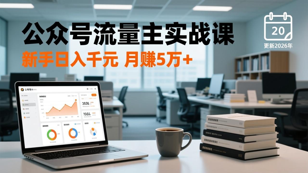 公众号流量主实战课-更新26年3月，爆文写作、流量池运营、多平台分发，新手日入千元月赚5w+ - 佳梦网创 - 网创副业项目资源站-佳梦网创 - 网创副业项目资源站