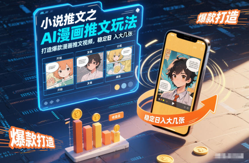 小说推文之AI漫画推文玩法，打造爆款漫画推文视频，稳定日入大几张 - 佳梦网创 - 网创副业项目资源站-佳梦网创 - 网创副业项目资源站