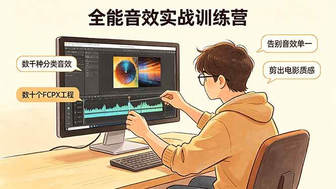 (18287期)全能音效实战训练营:数千种分类音效+数十个FCPX工程,告别音效单一,剪出电影质感 (18287期)全能音效实战训练营:数千种分类音效+数十个FCPX工程,告别音效单一,剪出电影质感