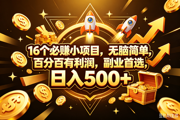 （18440期）16个必赚钱的小项目，百分百赚米，无脑简单，副业首选，日入300+ - 佳梦网创 - 网创副业项目资源站-佳梦网创 - 网创副业项目资源站