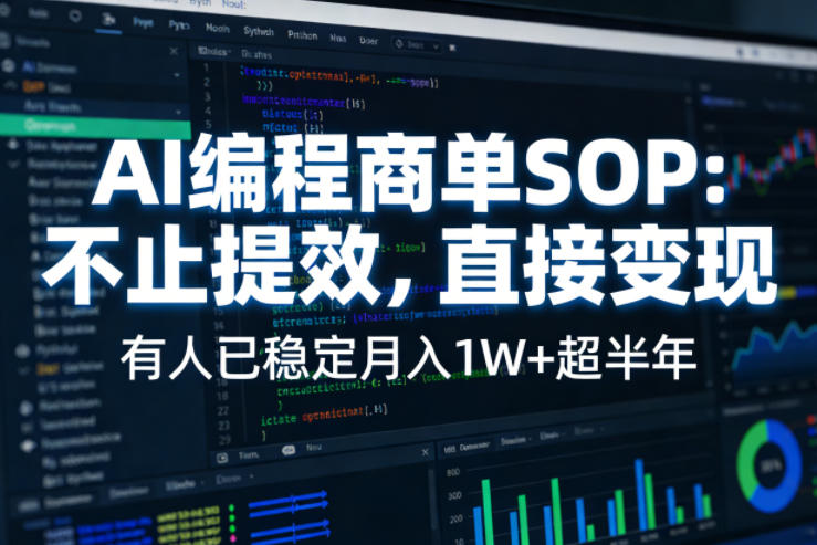 AI编程商单SOP，AI编程不能只给工作提效，还要直接变现，有人已经稳定月入1W+半年了 - 佳梦网创 - 网创副业项目资源站-佳梦网创 - 网创副业项目资源站