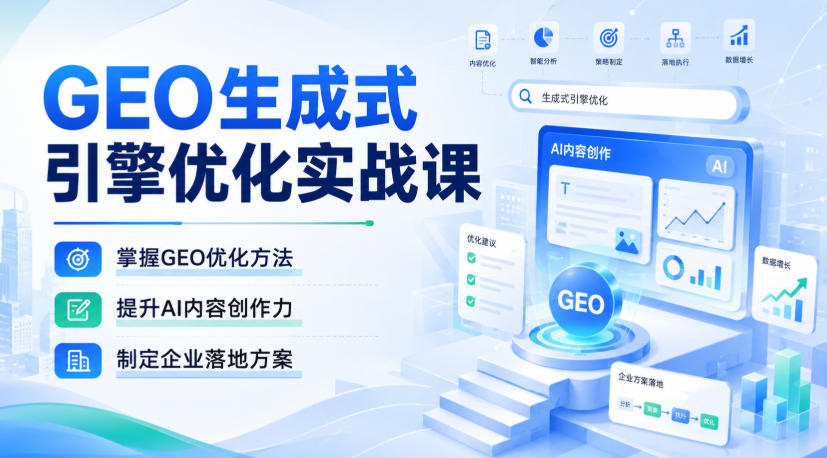 GEO生成式引擎优化实战课,掌握GEO优化方法,提升AI内容创作力,制定企业落地方案-佳梦网创 - 网创副业项目资源站