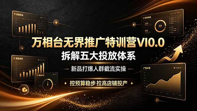 (19184期)万相台无界推广特训营VI0.0,拆解五大投放体系,新品打爆人群截流实操,控预算稳步拉高店铺投产 (19184期)万相台无界推广特训营VI0.0,拆解五大投放体系,新品打爆人群截流实操,控预算稳步拉高店铺投产