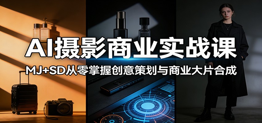 AI摄影商业实战课：MJ+SD从零掌握创意策划与商业大片合成 - 佳梦网创 - 网创副业项目资源站-佳梦网创 - 网创副业项目资源站