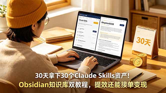 (18886期)30天拿下30个Claude Skills资产!Obsidian知识库双教程,提效还能接单变现 (18886期)30天拿下30个Claude Skills资产!Obsidian知识库双教程,提效还能接单变现