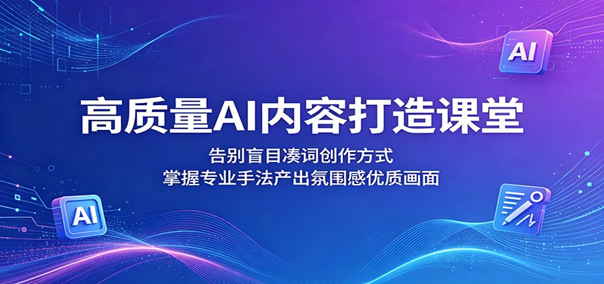 高质量AI内容打造课堂：告别盲目凑词创作方式，掌握专业手法产出氛围感优质画面 - 佳梦网创 - 网创副业项目资源站-佳梦网创 - 网创副业项目资源站